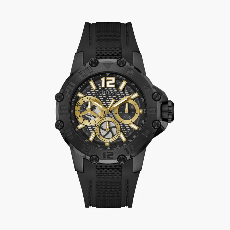 جس Black Chronograph Watch for Men