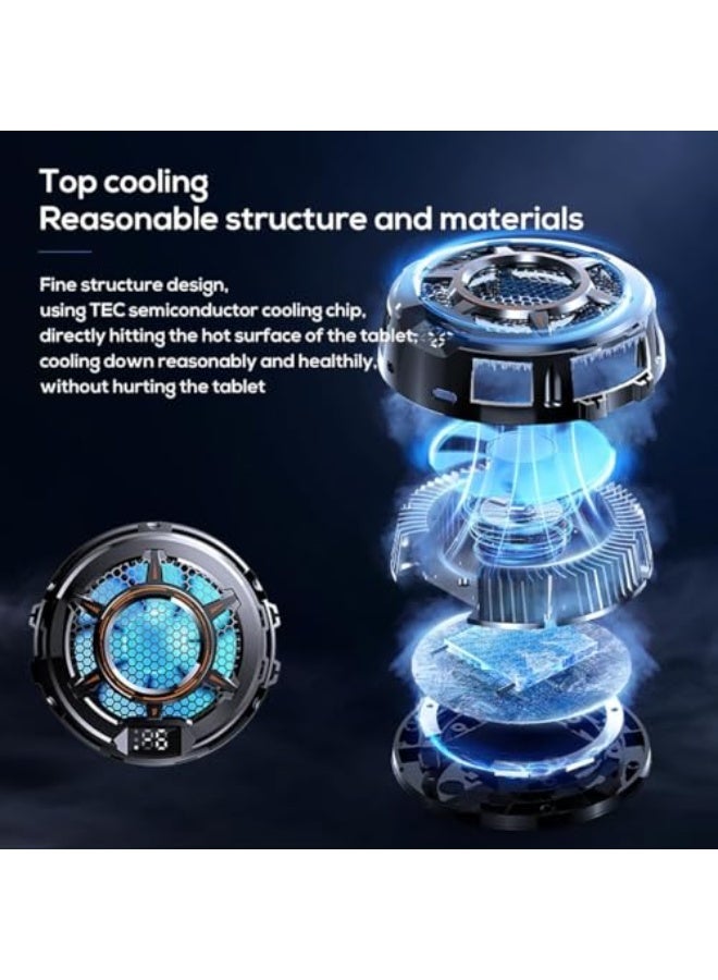 مبرد لوحي و iPad مع عرض درجة الحرارة، مبرد أشباه الموصلات TEC وتعديل تبريد بثلاثة سرعات، مبرد لوحي مغناطيسي متوافق مع Mag-safe لأجهزة iPad/Surface Pro/Samsung Tab/Steam Deck - Image 2