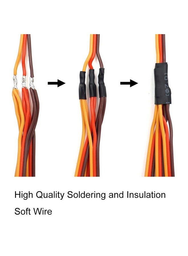 elechawk Servo Y Harness Splitter Cable 3 Pin Connector Wire Male To Female 4 Way Extension Lead Compatible With Jr Futaba Rc Car Airplanes (3Pcs 1To2 And 2Pcs 1To3) - Image 4
