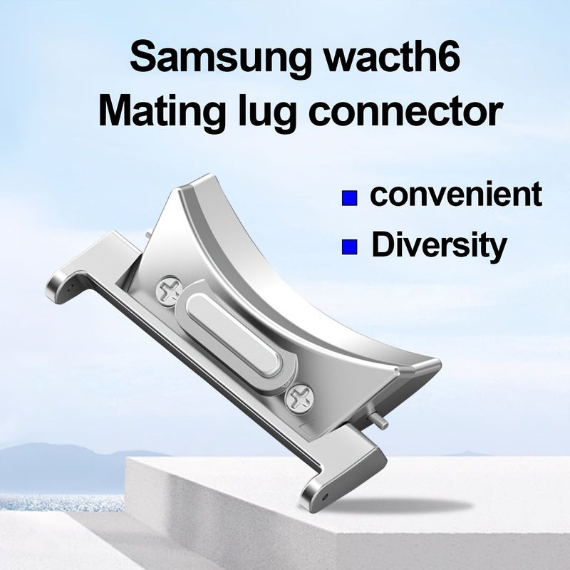 5 Pcs Set 2 Adapters And 3 Raw Ears 20mm Quick Fit Adapter For Samsung Watch 6 Classic 40mm Accessories Stainless Steel Connector Band Width Connector Black - Image 4