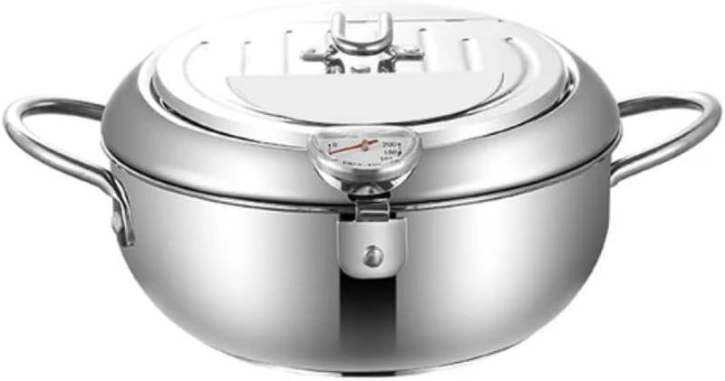 Stainless Steel Deep Fryer Pot with Thermometer and Draining Rack - Image 3