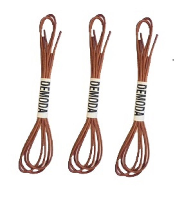 Demoda Athletic Thin Shoe Laces for Formal Shoe, Casual Shoes Laces - Shoe Strings (Pack of 3 pair) Tan,80cm - Image 1