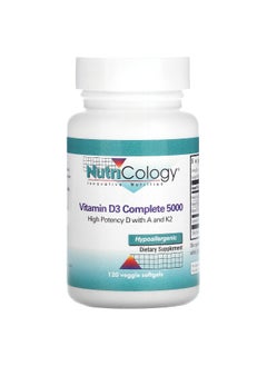 Nutricology Nutricology, Vitamin D3 Complete 5000, 120 Veggie Softgels  - Image 1