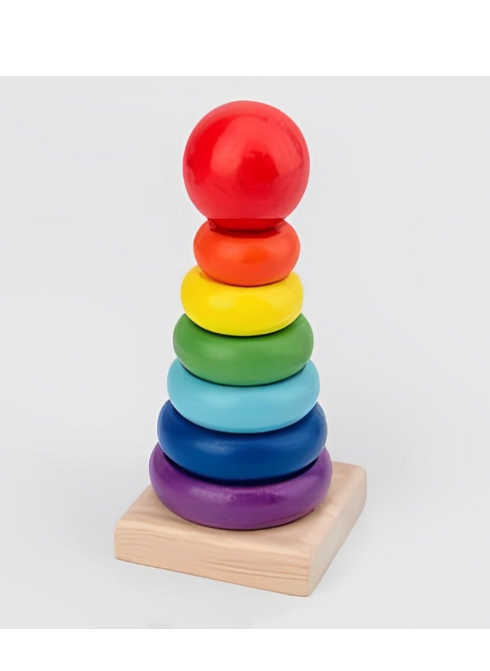 قبو سحري 4 IN 1 WOODEN Early Education Baby Toys, (Sorting & Stacking Toys + Piano Xylophone + Bead Maze Roller Coaster + Color Balls Sorting) Toddlers Montessori Wooden Toys for Boys Girls  - Image 2