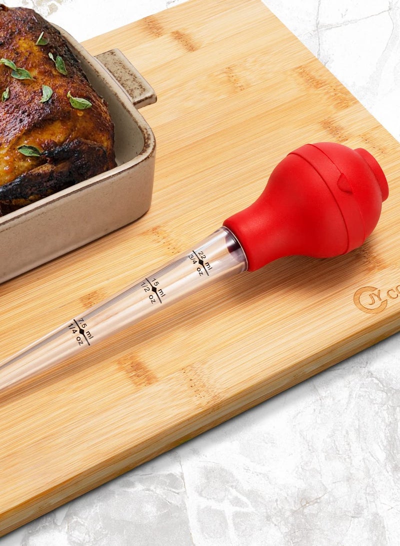 Turkey Baster with Barbecue Basting Brush, Baster Syringe for Home Baking and Roaster Turkey, Include Detachable Food Grade Silicone Bulb, Meat Injector Needle and Cleaning Brush  - Image 3