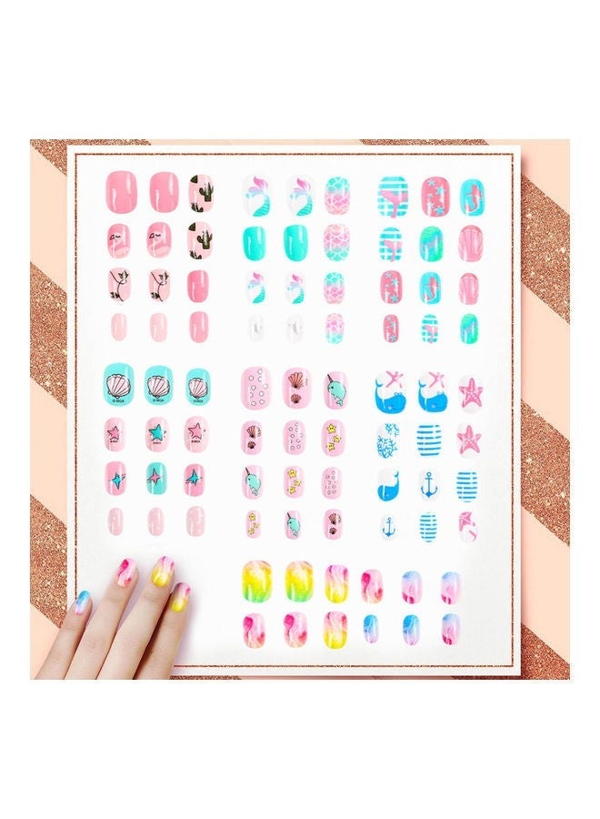 مجموعة أطراف أظافر متعددة الألوان، 84 قطعة - Image 3