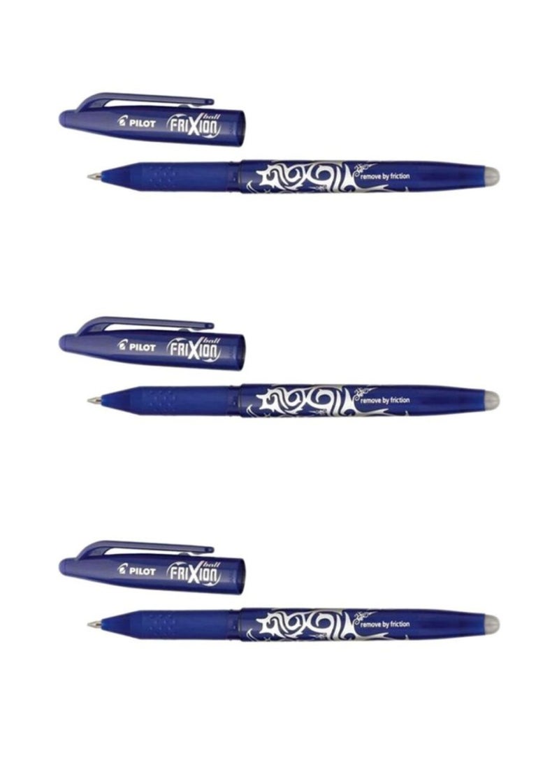 PILOT 3-Piece Frixion Erasable Ball Pen 0.7mm Tip Blue Ink - Image 1
