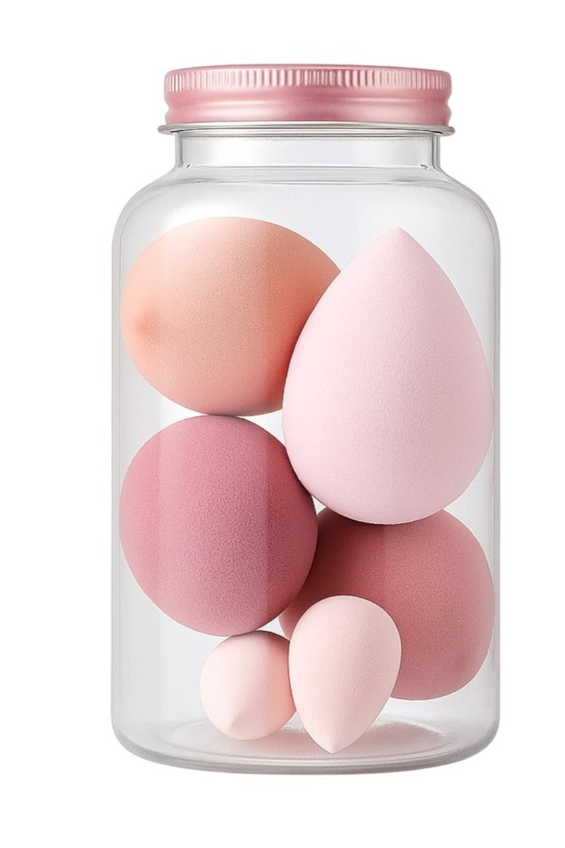 Generic Makeup Blender Beauty Sponge With Bottle Gift Set - 6 Pcs Multicolour