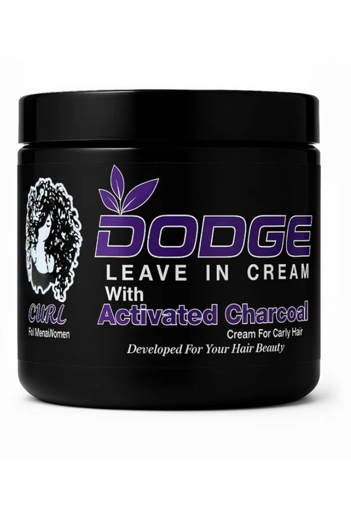 كريم يُترك على الشعر مع كريم الفحم النشط للشعر المجعد 450 غرام