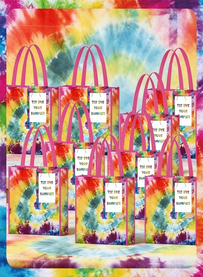 Jiytivity 30 Pcs Tie Dye Party Favor Bags Colorful Tie Dye Goodie Bags with Card for Summer Party Favors Bulk Summer Tropical Beach Pool Birthday Supplies - Image 4