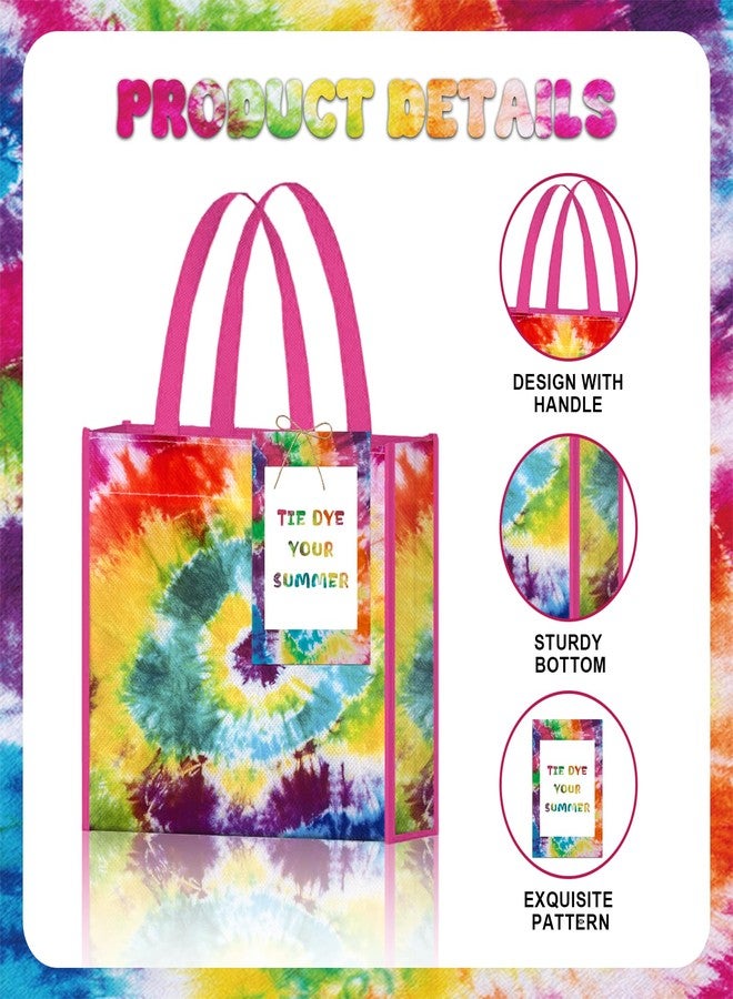 Jiytivity 30 Pcs Tie Dye Party Favor Bags Colorful Tie Dye Goodie Bags with Card for Summer Party Favors Bulk Summer Tropical Beach Pool Birthday Supplies - Image 3