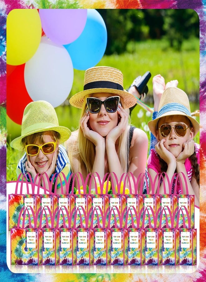 Jiytivity 30 Pcs Tie Dye Party Favor Bags Colorful Tie Dye Goodie Bags with Card for Summer Party Favors Bulk Summer Tropical Beach Pool Birthday Supplies - Image 5