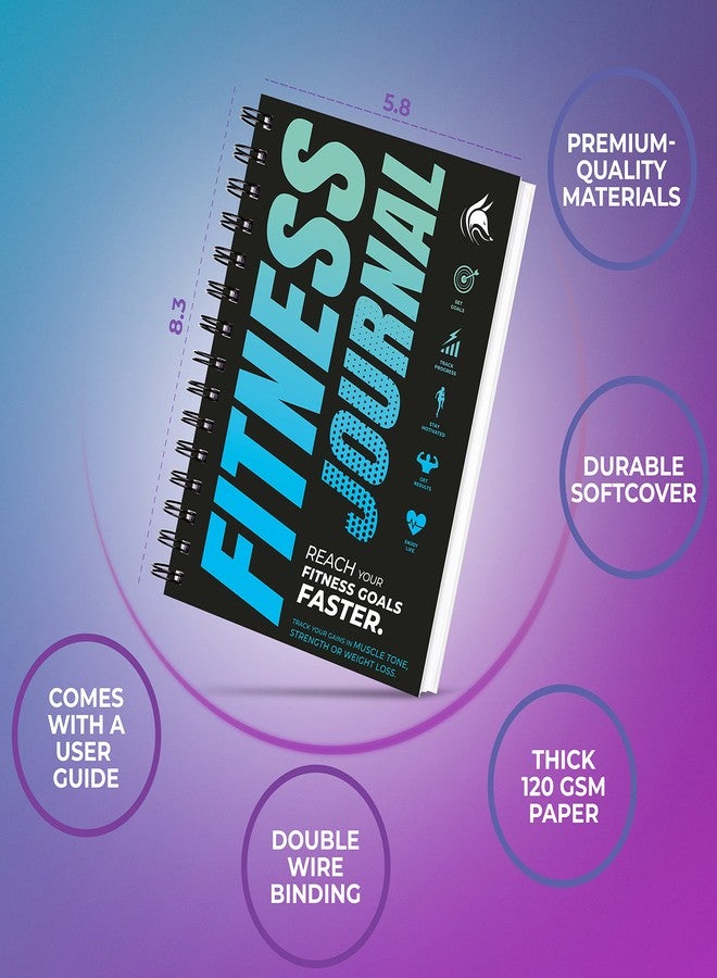Clever Fox Fitness Journal Workout Log Book - Daily Fitness Planner Workout Journal for Women and Men. Spiral-Bound, Laminated Cover, Thick Pages, A5 (Ocean Blue) - Image 2