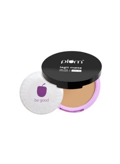 Plum Legit Matte Talcfree Compact With Spf15 Lightweight Even Coverage 100% Vegan & Cruelty Free Olive Gleam 127Y  - Image 1