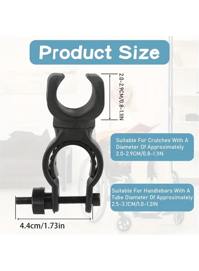 4pcs 360 Degree Rotatable Crutch Holders For Wheelchairs And Walkers Durable ABS Plastic - Image 2