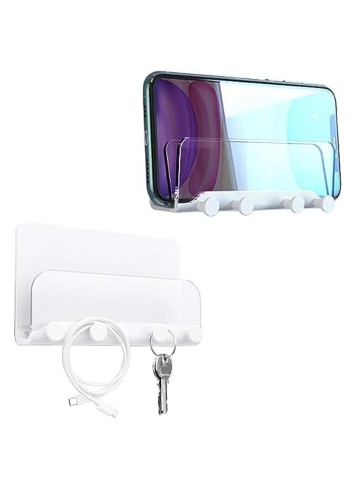 MIRFA Wall Mounted Adhesive Key Holder With Phone Holder  - Image 3