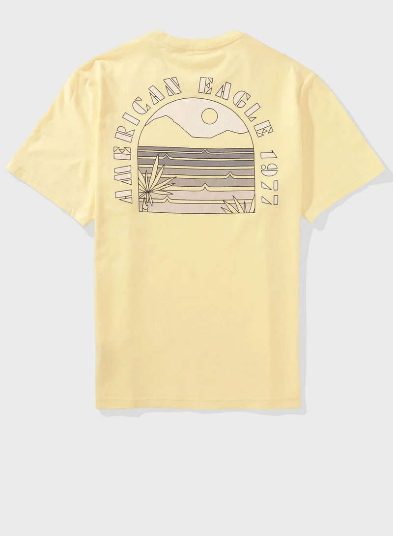 American Eagle Embroidered Graphic Crew Neck T-Shirt