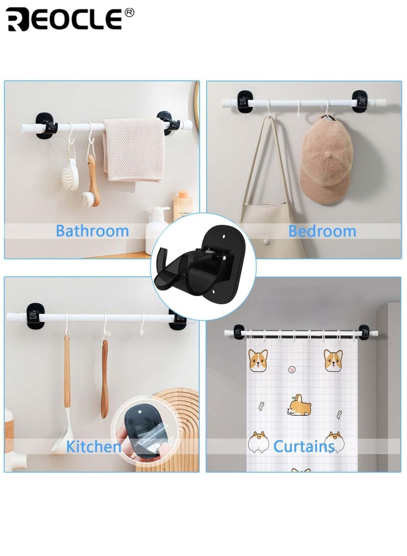 ريوكل 4 قطع ذاتية اللصق ستارة قضيب الأقواس العالمي ABS الستارة رود حاملي لا حفر ستارة رود السنانير سهلة التركيب التصاق قوي مثالية للحمام غرفة النوم غرفة المعيشة والمطبخ - Image 5
