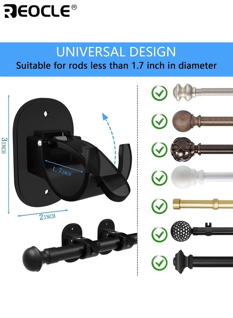 ريوكل 4 قطع ذاتية اللصق ستارة قضيب الأقواس العالمي ABS الستارة رود حاملي لا حفر ستارة رود السنانير سهلة التركيب التصاق قوي مثالية للحمام غرفة النوم غرفة المعيشة والمطبخ - Image 4