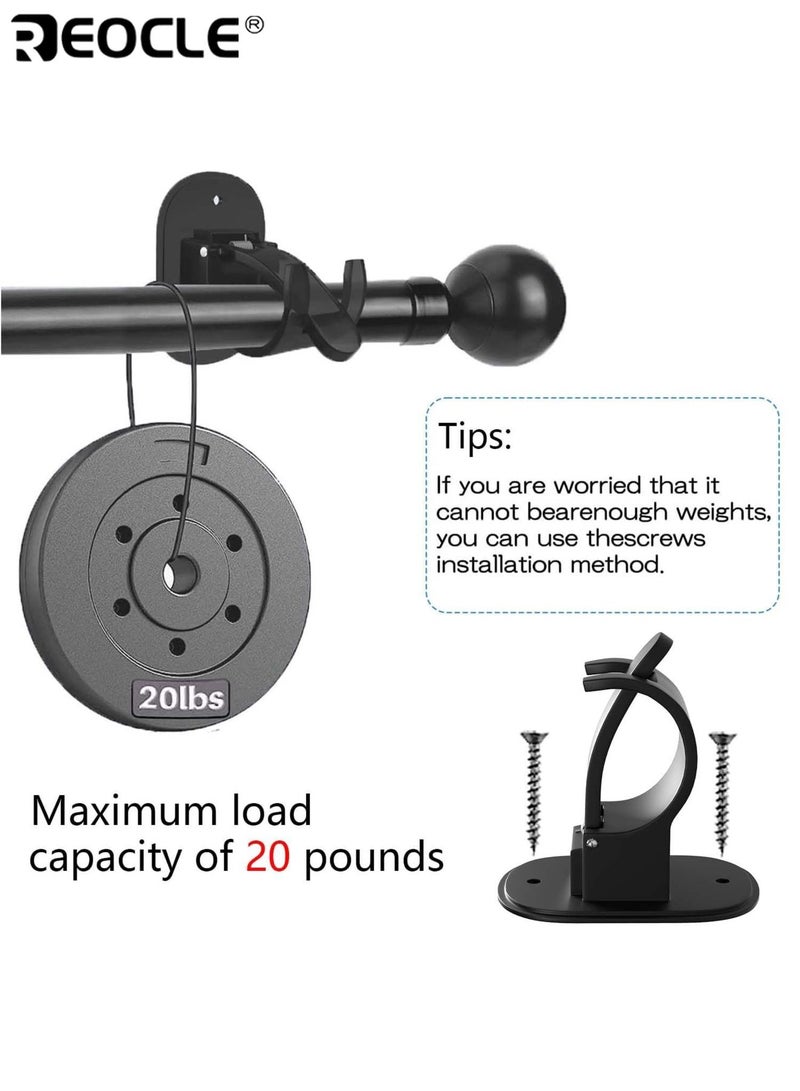 ريوكل 4 قطع ذاتية اللصق ستارة قضيب الأقواس العالمي ABS الستارة رود حاملي لا حفر ستارة رود السنانير سهلة التركيب التصاق قوي مثالية للحمام غرفة النوم غرفة المعيشة والمطبخ - Image 3