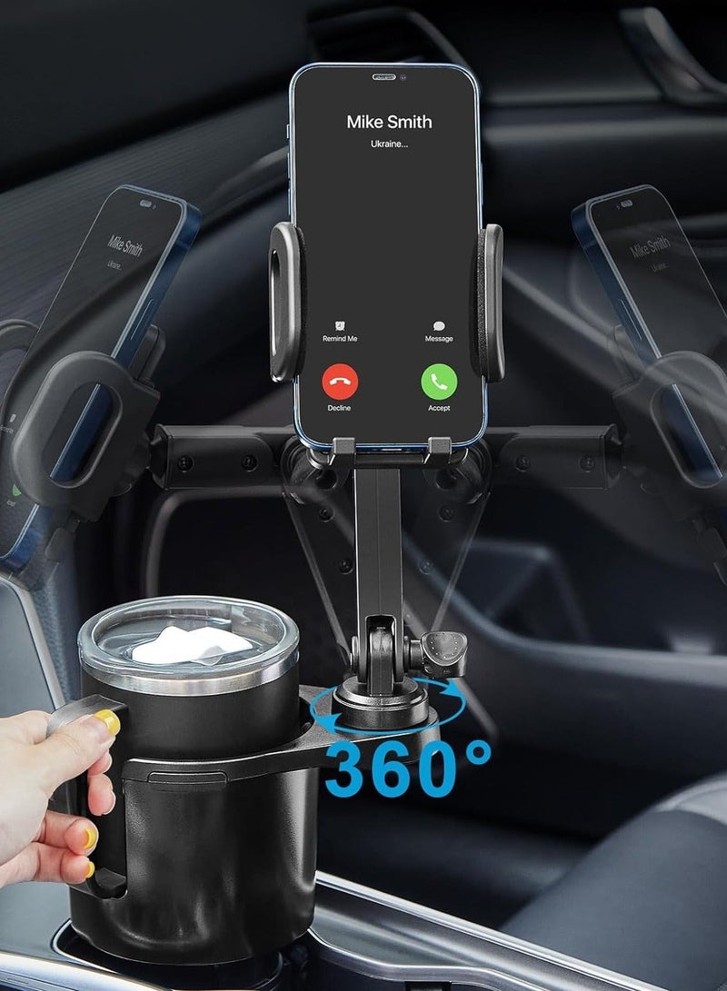 عام حامل الهاتف بقاعدة كوب، حامل كوب مُوسّع 2 في 1 للسيارة بذراع طويل مع دوران 360°، حامل هاتف محمول للسيارة متوافق مع جميع الهواتف الذكية - Image 5