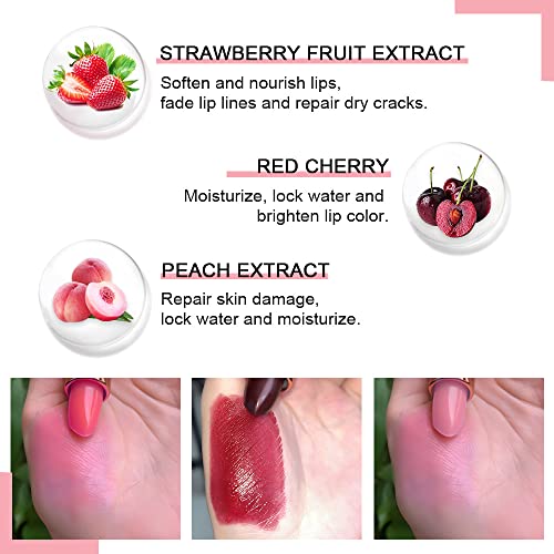 evpct 3Pcs Magic Color Changing Lipstick Long Lasting Waterproof 24 Hours Original for Women Peach Strawberry Black Red Cherry Pink PH Mood Permanent Color Changing Lipstick Lip Balm labial magico - Image 5