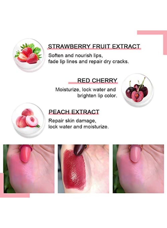 evpct 3Pcs Magic Color Changing Lipstick Long Lasting Waterproof 24 Hours Original for Women Peach Strawberry Black Red Cherry Pink PH Mood Permanent Color Changing Lipstick Lip Balm labial magico - Image 4
