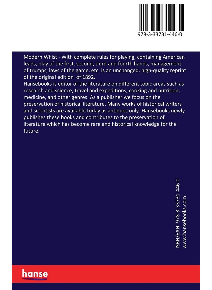 Modern Whist: With complete rules for playing, containing American leads, play of the first, second, third and fourth hands, management of trumps, laws of the game, etc.  - Image 2