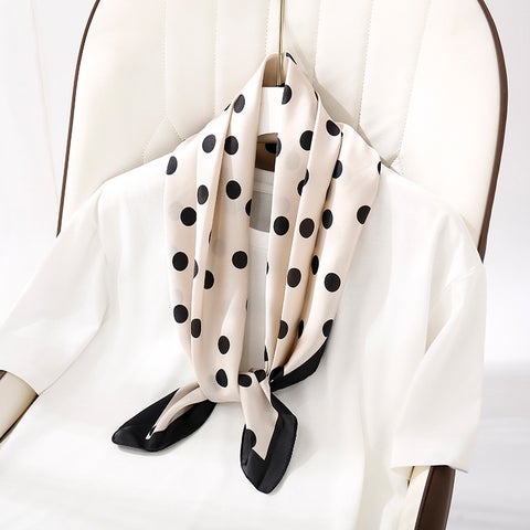 New Silk Square Scarf Versatile Spring Autumn apricot wave point
