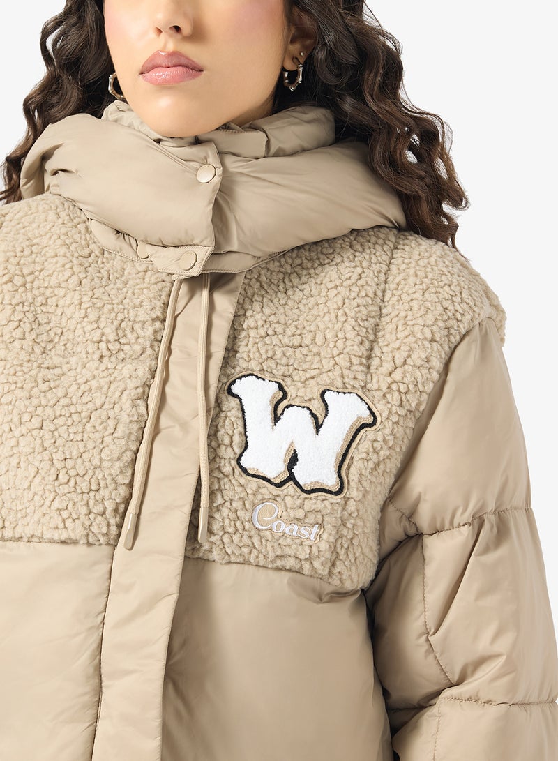 ONLY Onlagnes Life Teddy Mix Puffer Jacket - Image 3
