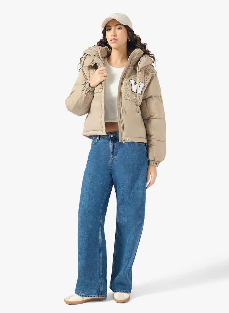 ONLY Onlagnes Life Teddy Mix Puffer Jacket - Image 4