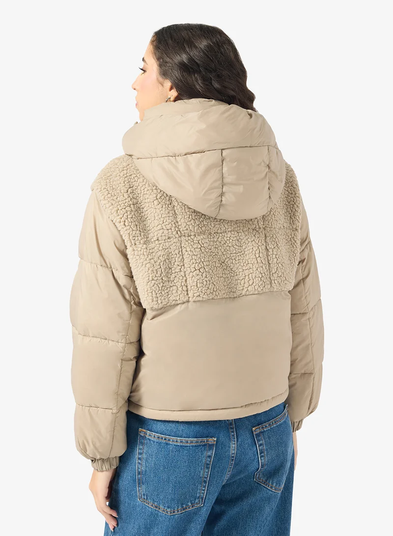 ONLY Onlagnes Life Teddy Mix Puffer Jacket