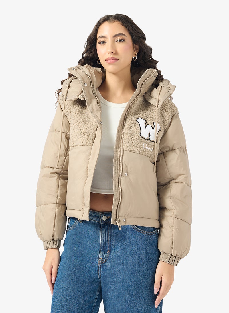 ONLY Onlagnes Life Teddy Mix Puffer Jacket - Image 1