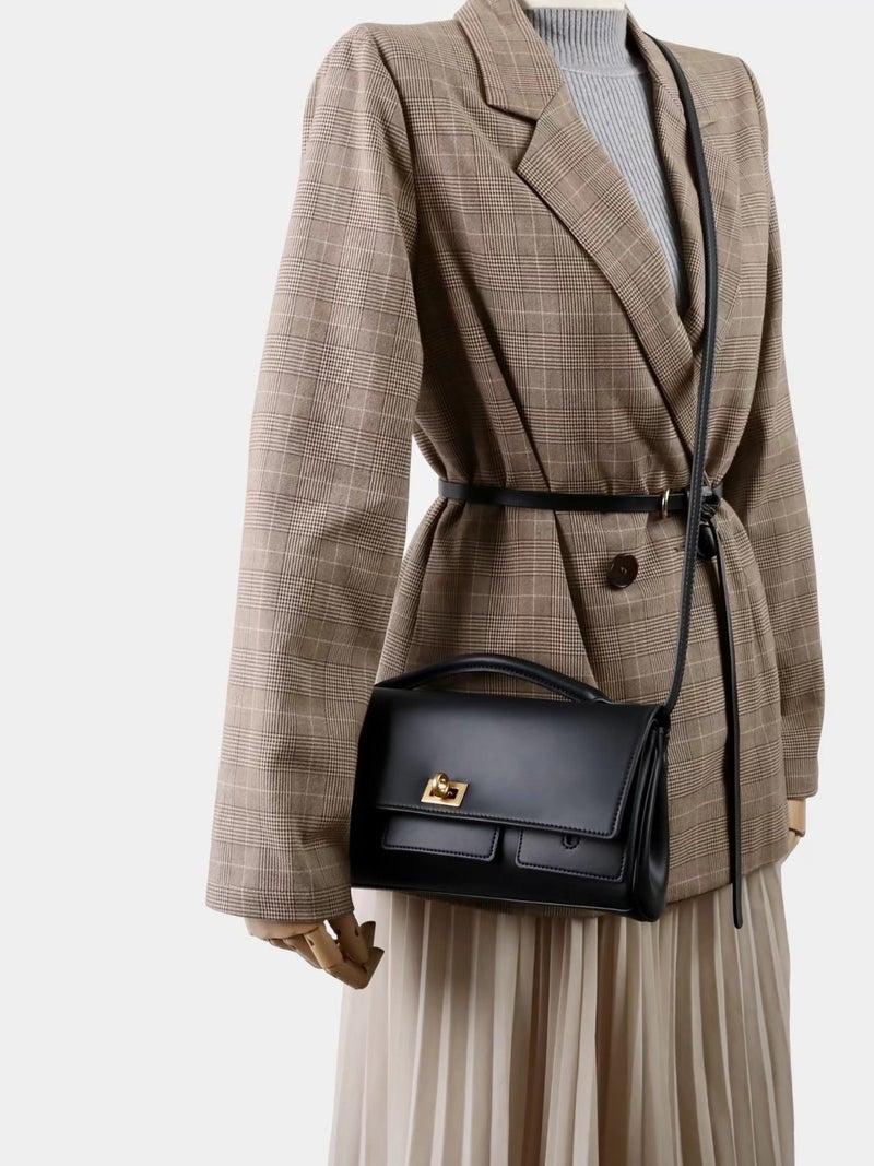 Cowhide Buckle Banquet Dinner Clutch Bag Belair Horizontal Small Square Bag High-End Shoulder Crossbody Bag - Image 3