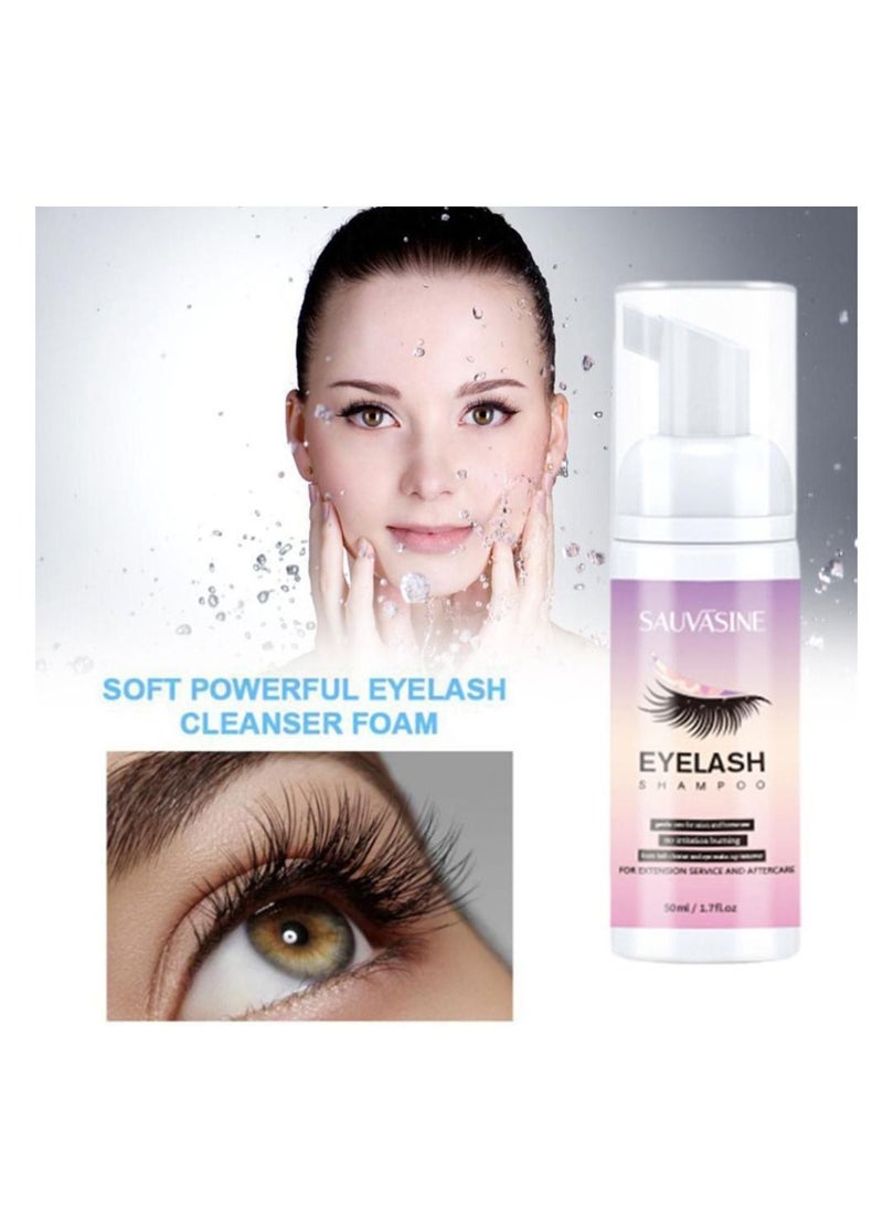 SAUVASINE Eye Lash Shampoo 50ml , Remove Makeup Residue & Mascara, Gentle Deep Cleansing and No Irritating or Burning for Eyelash Extension Foam , Perfect for Salon Use and Home Care  - Image 4