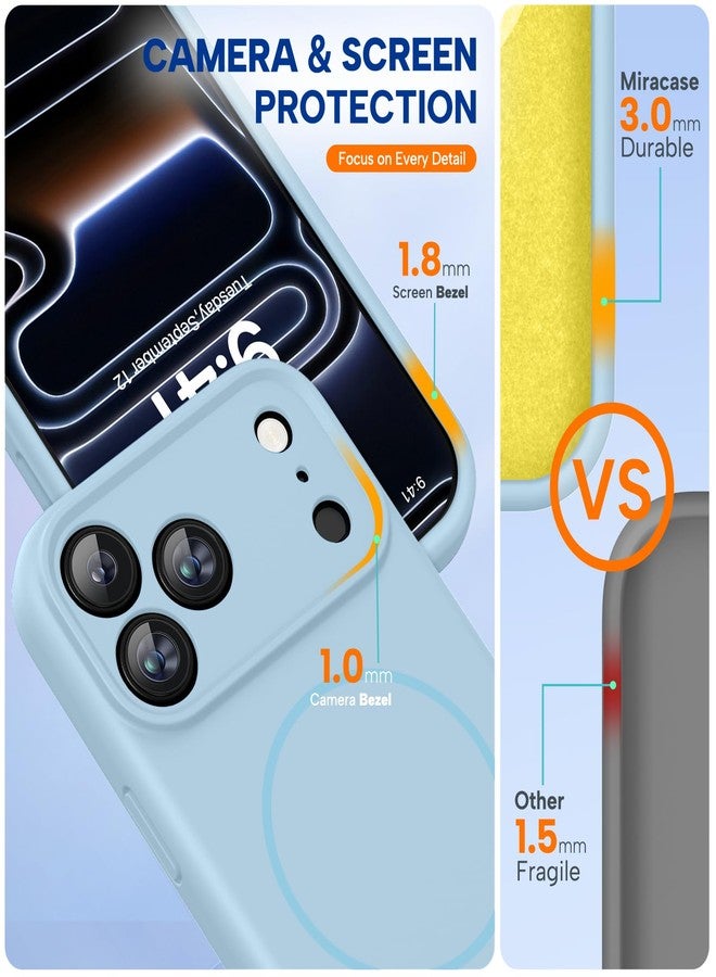 ميراكيس جراب Miracase المغناطيسي لهاتف iPhone 17 Pro Max، متوافق مع MagSafe، غطاء تحكم مدمج بالكاميرا من السيليكون، جراب هاتف مقاوم للصدمات بسمك 3.0 مم لحماية الهاتف من السقوط لهاتف 17 ProMax، لون بنفسجي قرنفلي - Image 3