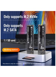 SYOSI K3016SD NVMe SATA SD 3 Bay SSD Docking Station, 10Gbps M.2 SSD Reader Adapter Enclosure, Compatible SD Express/M.2 NVMe SATA SSD. (Not Support Clone)  - Image 2