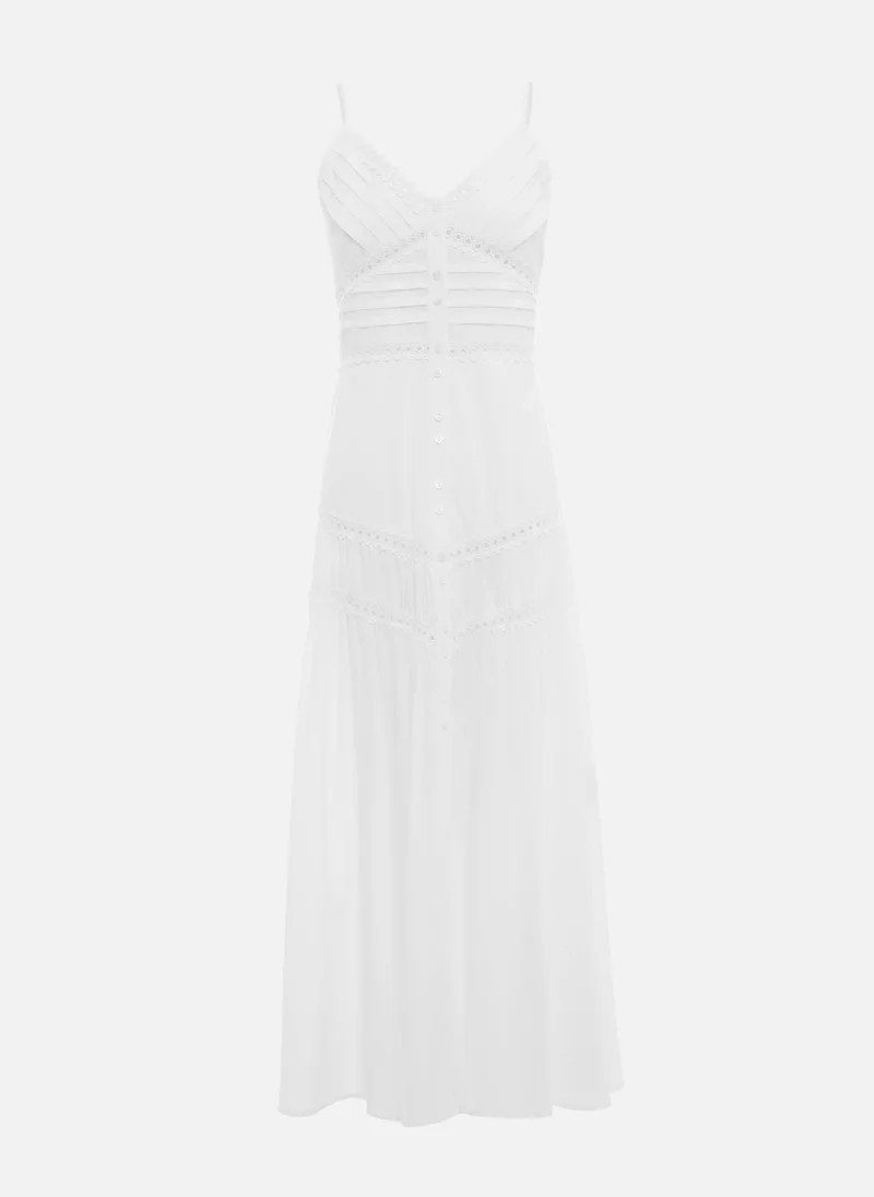 Lichi Eyelet Trim Midi Dress