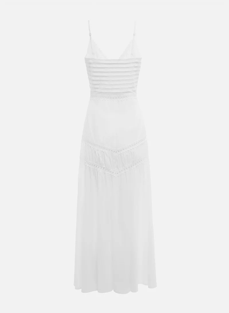 Lichi Fitted strappy midi dress with frontal zip
