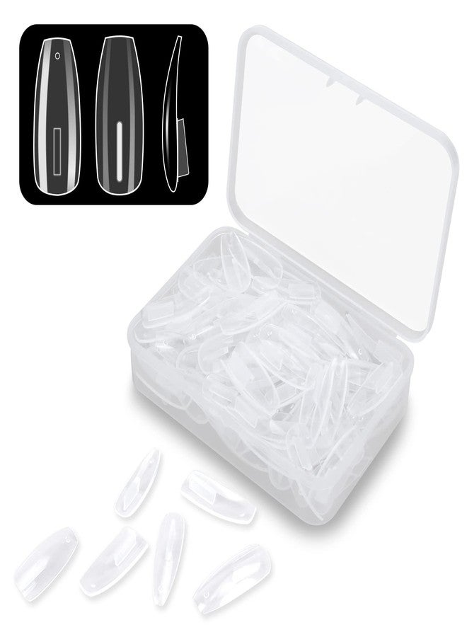 Lionvison 100PCS Replacement Nail Tips for Refill Acrylic Nails, Clear Fake Nail Tips for Practice Hand for Acrylic Nails, DIY Nail Art Salon Practice Tool, Clear - Image 1