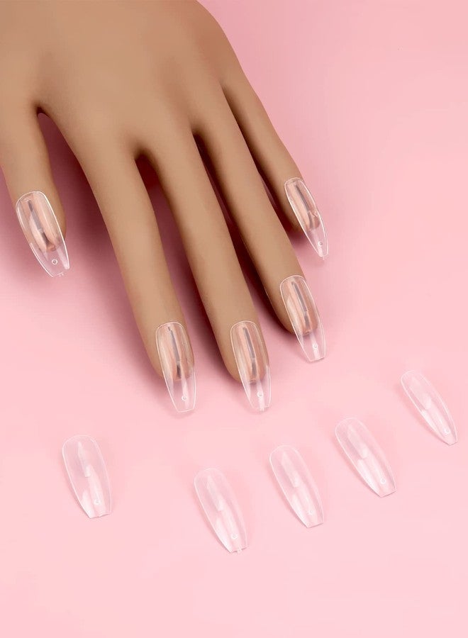 Lionvison 100PCS Replacement Nail Tips for Refill Acrylic Nails, Clear Fake Nail Tips for Practice Hand for Acrylic Nails, DIY Nail Art Salon Practice Tool, Clear - Image 4