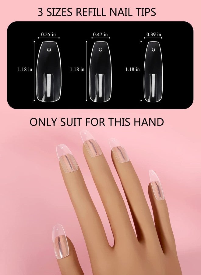 Lionvison 100PCS Replacement Nail Tips for Refill Acrylic Nails, Clear Fake Nail Tips for Practice Hand for Acrylic Nails, DIY Nail Art Salon Practice Tool, Clear - Image 2