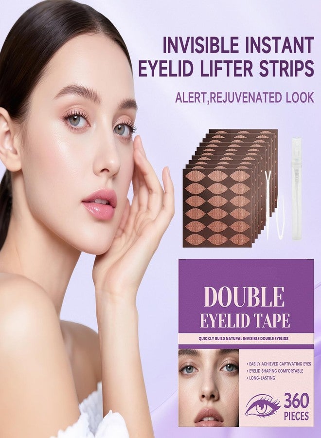 FENNIDICE 360 Pcs Double Eyelid Tape - Invisible Eyelid Lifter Strips for Hooded, Droopy & Uneven Eyes, Instant Waterproof Self-Adhesive Eye Lift Strips, Natural Fiber Strips for Wide-Awake Look - Image 2