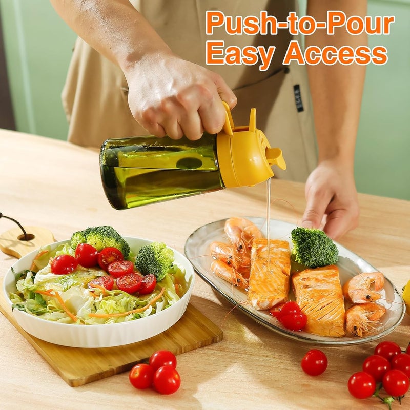 SweeHo Oil Sprayer for Cooking, 2 In 1 Oil Dispenser and Oil Sprayer (Orange+Dark Green) - Image 3