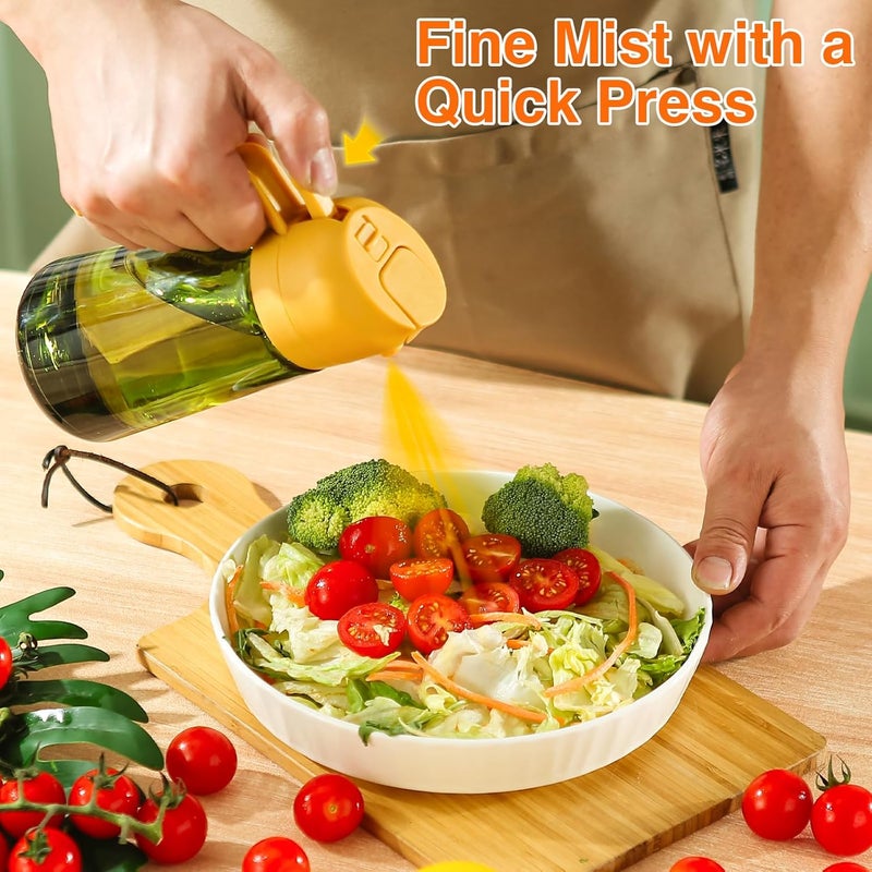 SweeHo Oil Sprayer for Cooking, 2 In 1 Oil Dispenser and Oil Sprayer (Orange+Dark Green) - Image 2