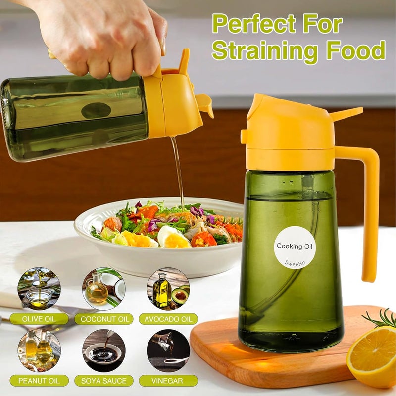 SweeHo Oil Sprayer for Cooking, 2 In 1 Oil Dispenser and Oil Sprayer (Orange+Dark Green) - Image 5