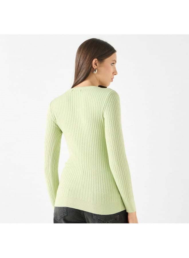 2Xtremz 2Xtremz Textured Sweater with Round Neck and Long Sleeves  - Image 4