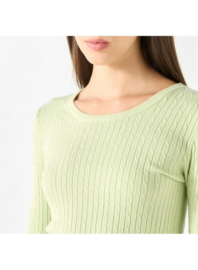 2Xtremz 2Xtremz Textured Sweater with Round Neck and Long Sleeves  - Image 1