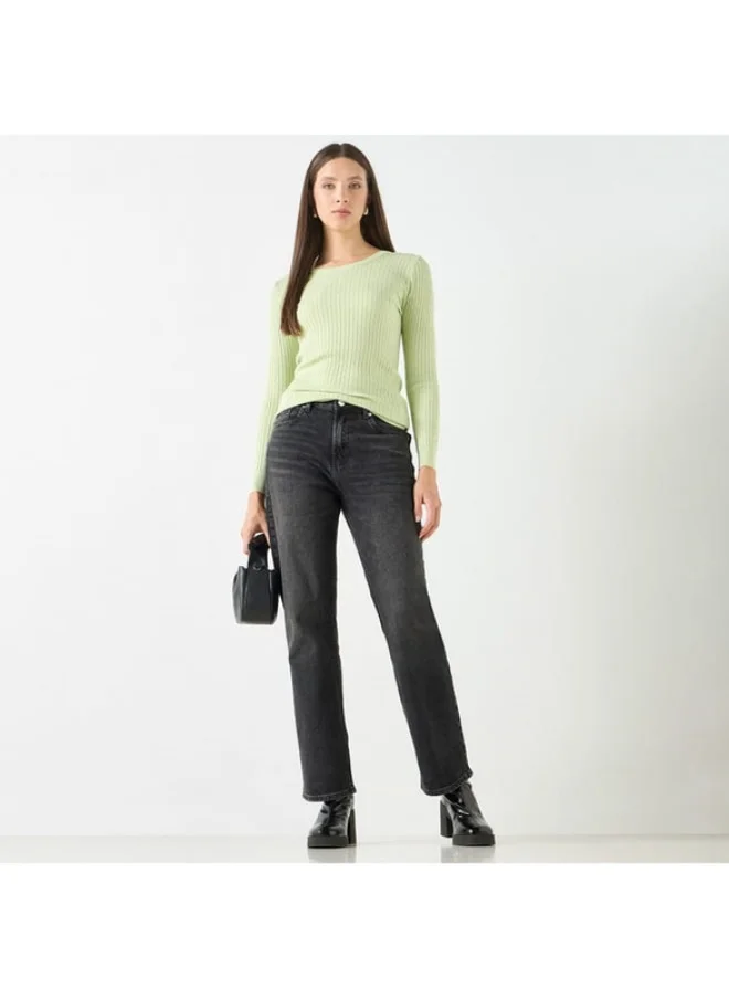 2Xtremz 2Xtremz Textured Sweater with Round Neck and Long Sleeves