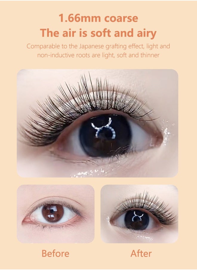 60 clusters of 40 false eyelashes, length 16mm, thickness 0.07, natural and soft, easy and quick grafting by yourself, full of natural and thick shape